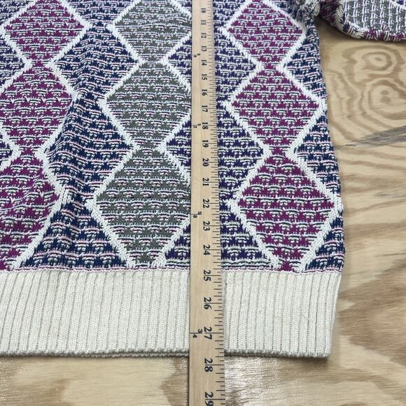 Vintage 90s New Yorker Multicolor 3D Textured Cosby Cotton Sweater USA Made - Picture 10 of 11